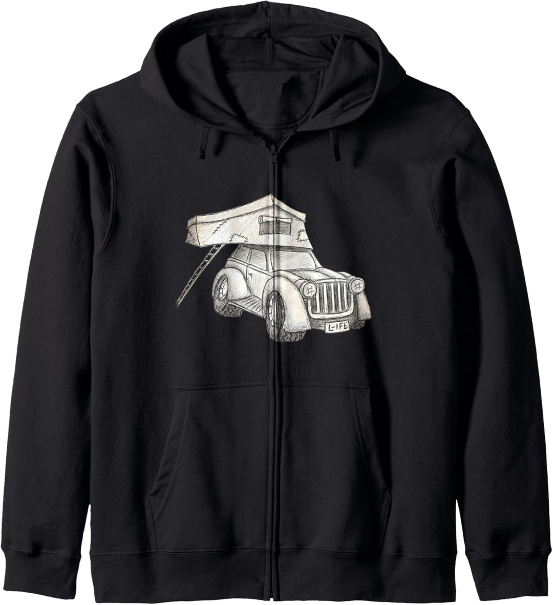 Dachzelt und Offroad Truck Skizze Alternativ Camper Kapuzenjacke