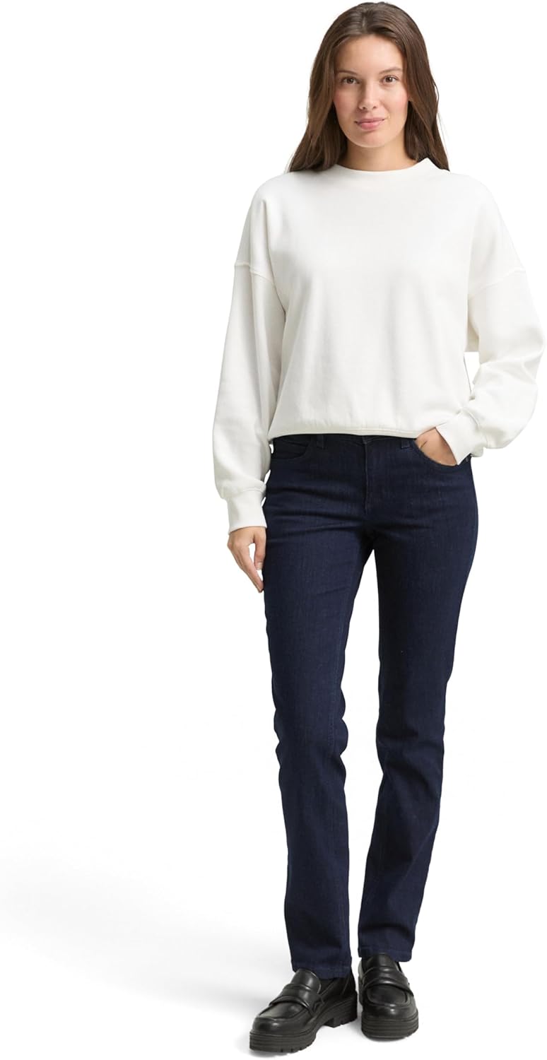 TOM TAILOR Damen Alexa Straight Jeans 26W / 32L 10115 - Clean Rinsed Blue Denim, 26W / 32L 10115 - C