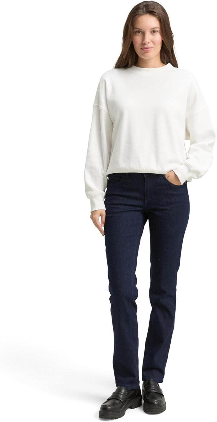 TOM TAILOR Damen Alexa Straight Jeans 26W / 32L 10115 - Clean Rinsed Blue Denim, 26W / 32L 10115 - C