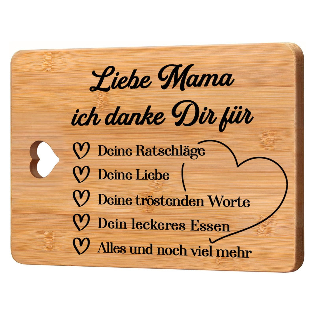 Weihnachtsgeschenke für Mama, Mama Geschenk - Bambus Schneidebrett, Geschenk für Mama zum Geburtstag