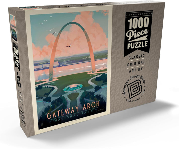 Gateway Arch National Park: Bird's-Eye View, Vintage Poster - Premium 1000 Teile Puzzle - MyPuzzle S