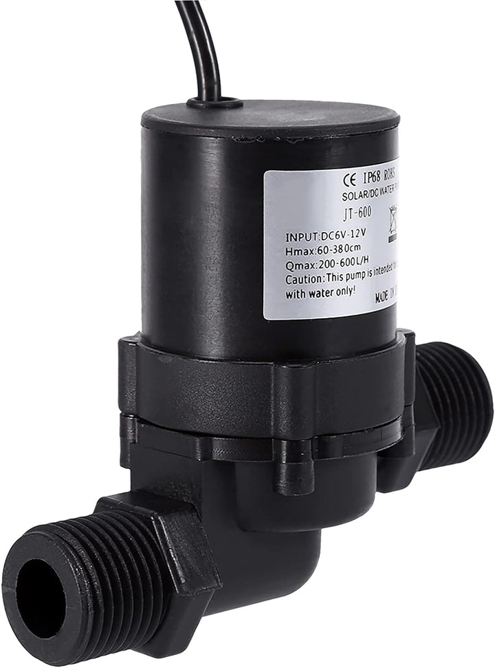 Dioche Wasser umwälzpumpe, 12V Warmwasserpumpe Solarumwälzung 600L/H Solarwasserumwälzpumpe Bürstenl