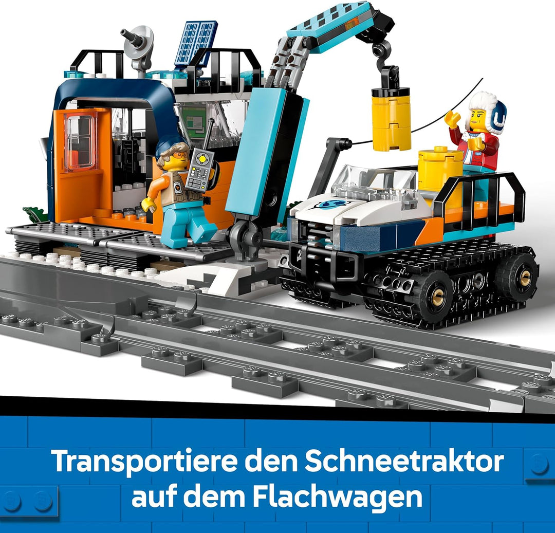 LEGO City Trains Arktis-Polarexpress - Spielzeug mit ferngesteuertem Zug - Schneepflug, 22 Gleissegm