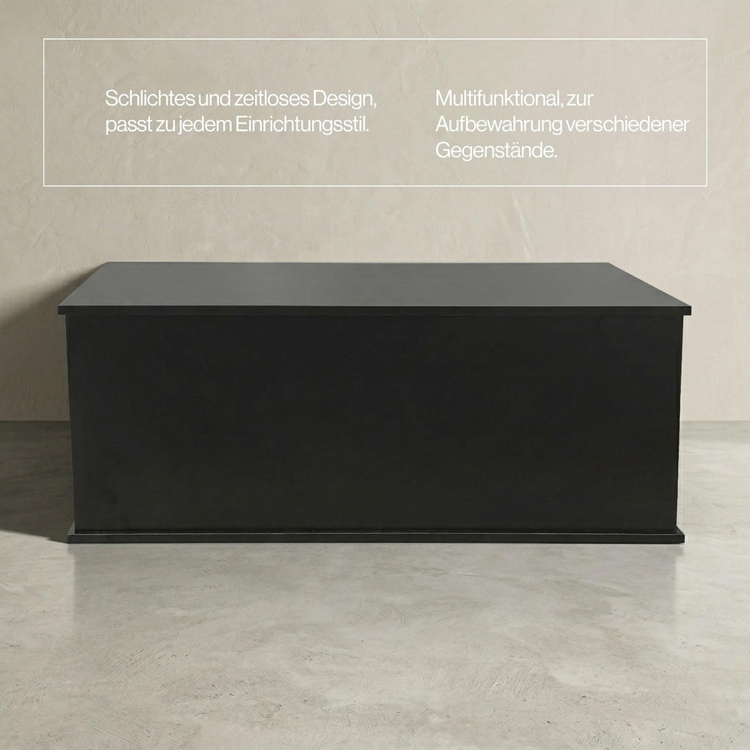 VDD Aufbewahrungsbox Holz - Spielzeugkiste - Deckenkiste - 100 cm breit - Schwarz