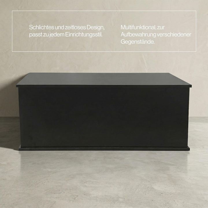 VDD Aufbewahrungsbox Holz - Spielzeugkiste - Deckenkiste - 100 cm breit - Schwarz