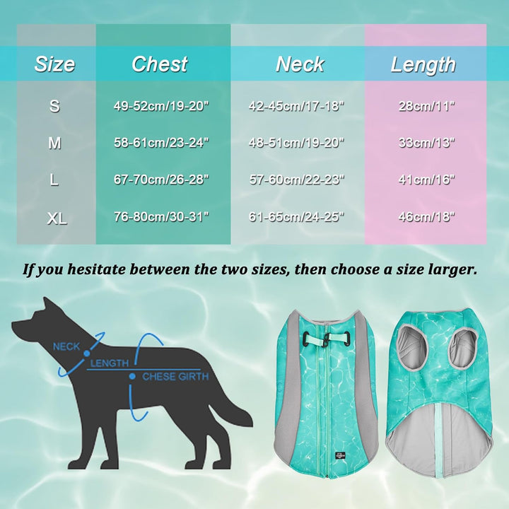 2 in 1 Winterhundemantel und Sommer Hundekühlweste aufgerüstetes Geschirr Kühljacke, atmungsaktive V