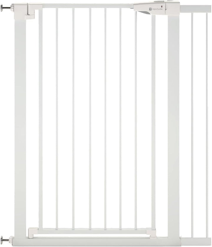 Venture Q-Fix Haustierschutzgitter mit Druck, 75–84 cm breit, 110 cm extra hoch, einzigartige 90°-Zw