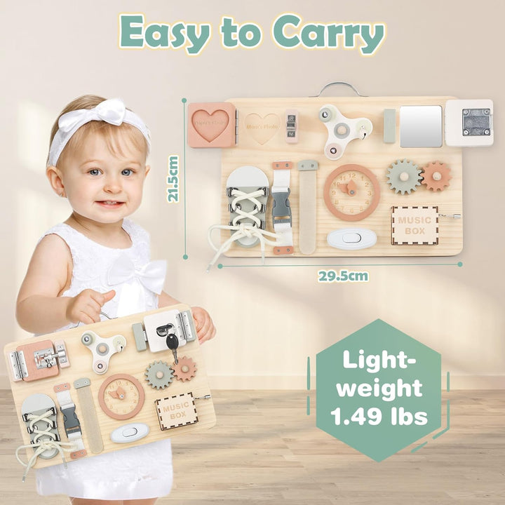 Joyreal Motorikbrett ab 1 2 3 Jahr - Montessori Busy Board Activity Board Motorikboard Montessori Sp