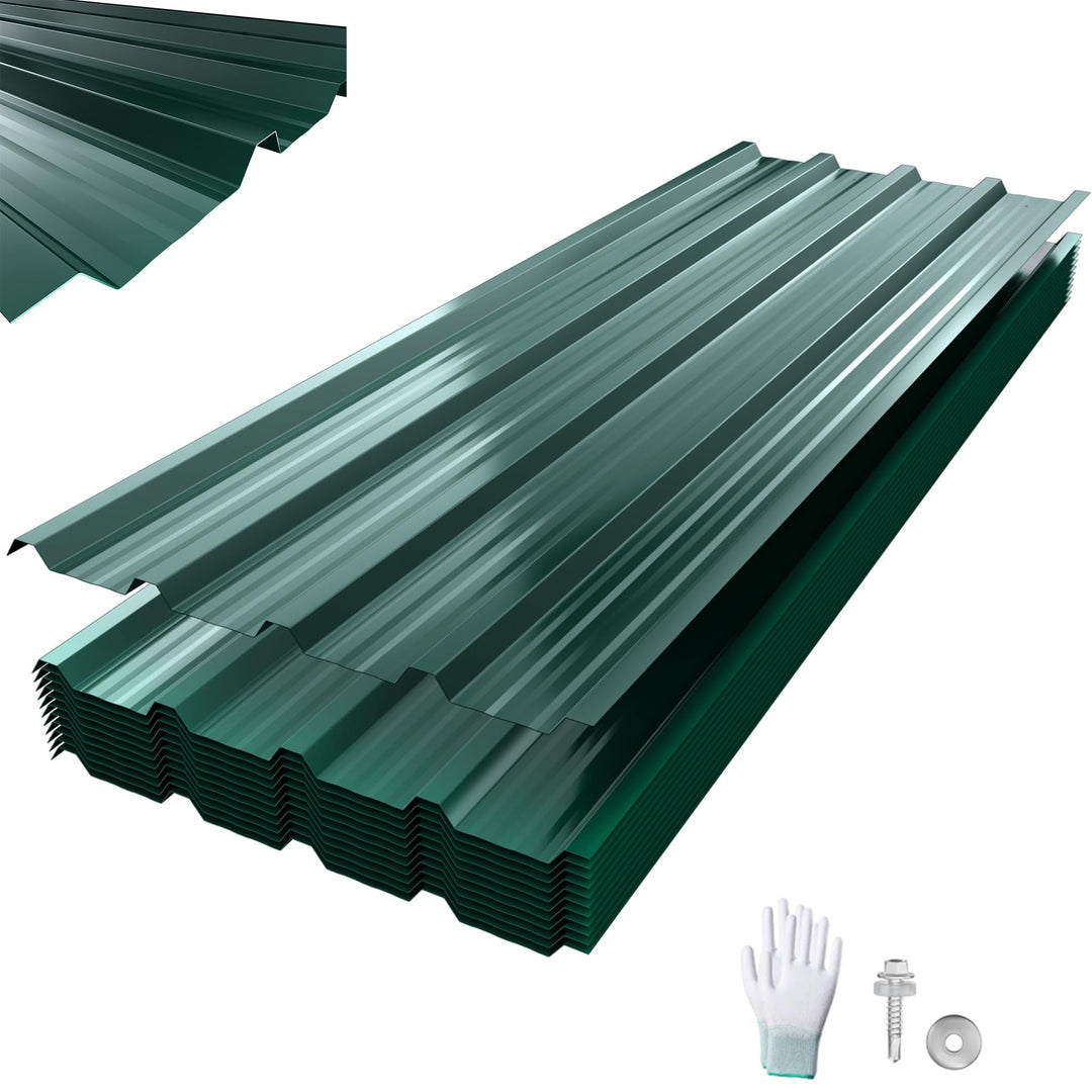 24x Trapezblech Profilblech 129,5 x 45 cm = 14 m² Grün – Verzinkt, Wetterfest & Korrosionsbeständig,