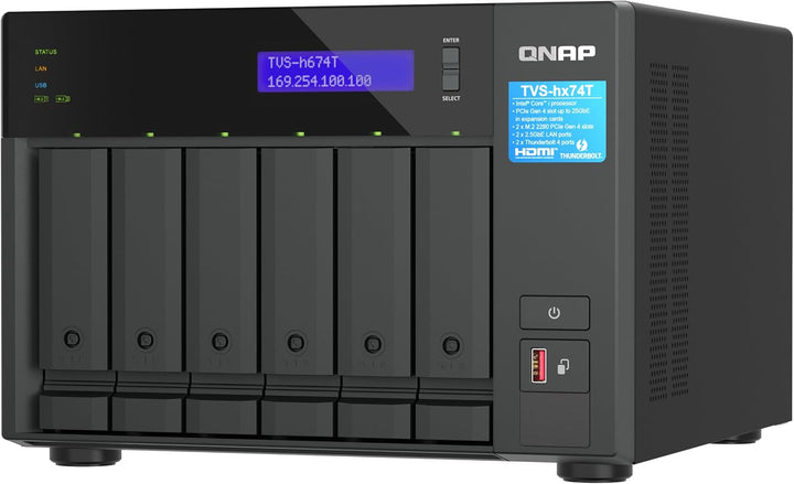 QNAP TVS-H674T-I5-32G 6 Bay I5 6C 32GB SO DIMM DDR4 2X 2.5GBE, TVS-H674T-I5-32G