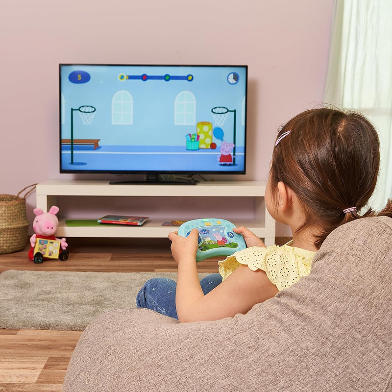 VTech ABC Smile TV - Peppa Pig Lernkonsole – Kabellose Spielkonsole mit HDMI-Stick für den Fernseher