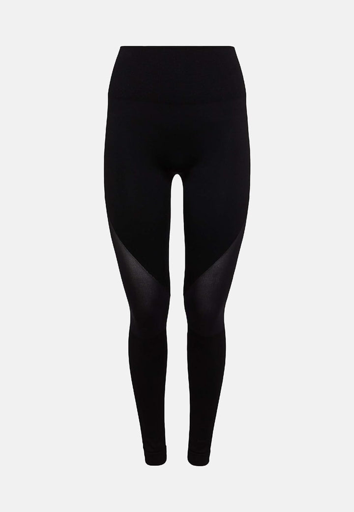 Wolford Damen Gaia Leggings, Stoffhose engangliegend figurbetont transparent,9180 Black/Black,Medium