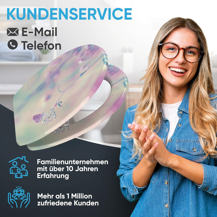 Sanilo WC Sitz mit Absenkautomatik & Schnellverschluss, Toilettendeckel per Knopfdruck abnehmbar, ei