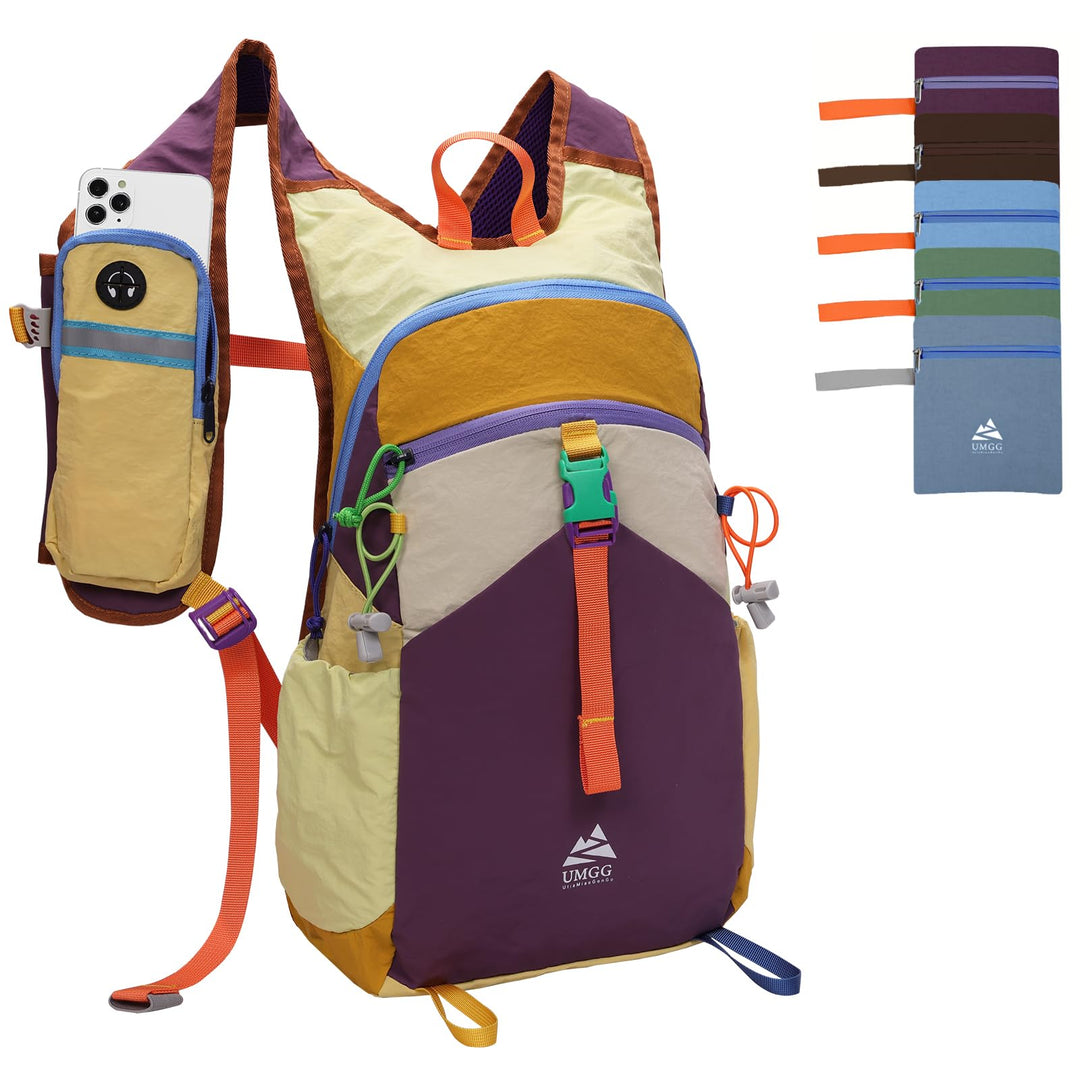 15L Wanderrucksack Kleiner Leichter Faltbarer Daypack Tagesrucksack für Wandern Reisen Camping Fahrr
