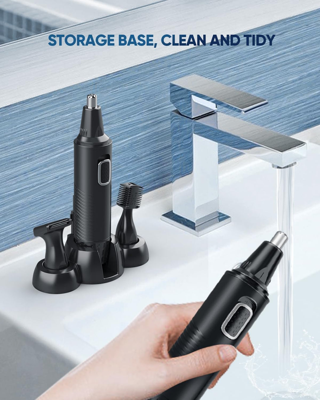 Nasenhaartrimmer, USB Wiederaufladbar Nasenhaarschneider 3 in 1 Set Ohrhaarschneider mit Doppelschne