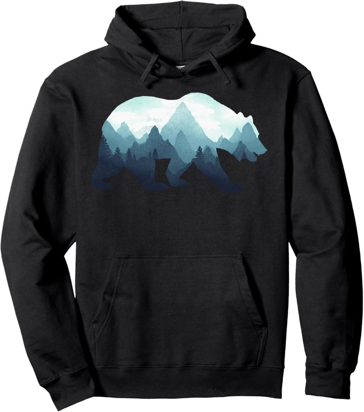 Bären-Doppelbelichtungs-surreales Tier der wild Tiere Pullover Hoodie