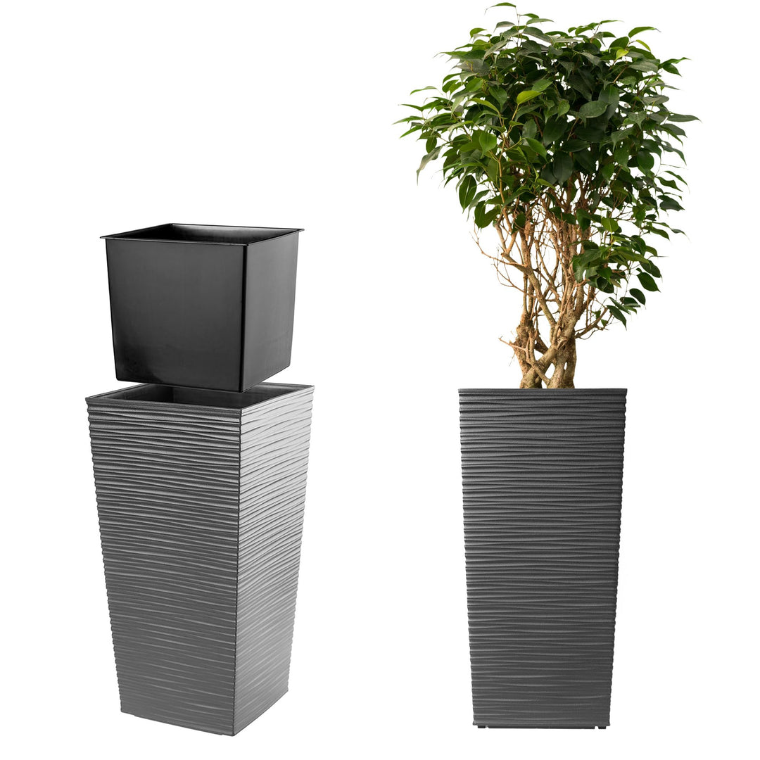 KADAX Blumentopf, Blumenkübel aus Kunststoff, Pflanzkübel für Blumen, Innen- und Aussenbereich, Gart