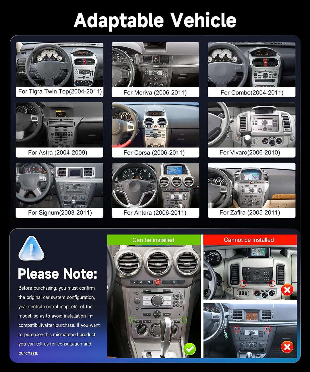 Hodozzy Autoradio für Opel Astra H Corsa D Zafira B Meriva Vivaro Antara | mit Wireless Carplay Andr