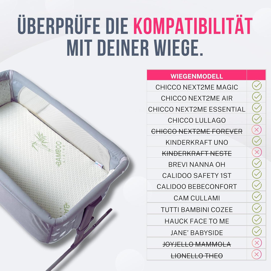 GOYSILA Next to Me Matratze Chicco Oeko-tex Babymatratze 83x50x7cm Anti-Erstickung Weich Baby Kinder