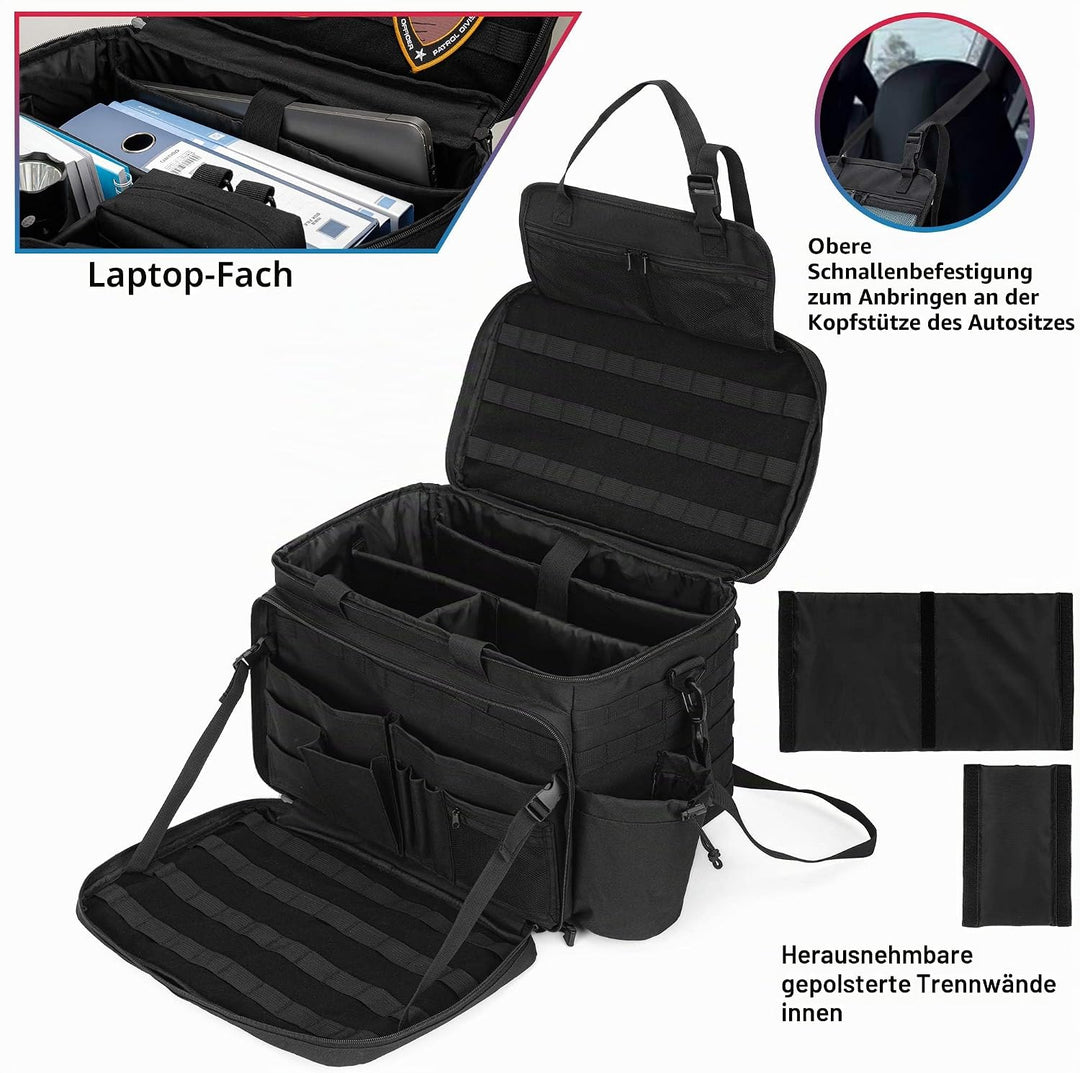 Trunab Polizei Tasche Taktische Tasche Range Bag, Molle Organizer Auto-Vordersitz-Organizer Passend