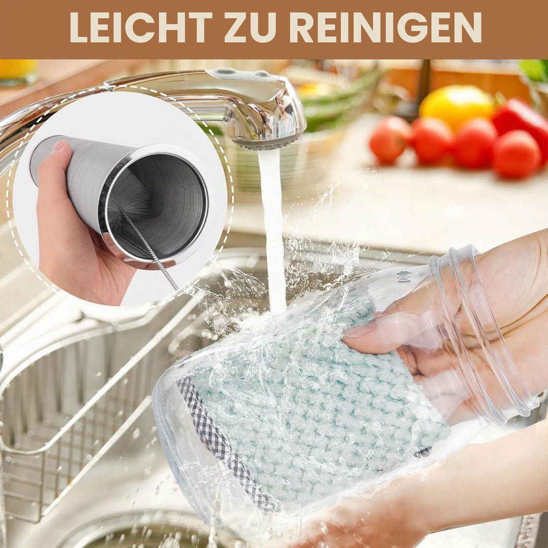 Cold Brew Kaffeebereiter, 1.8L Cold Brew Coffee Maker, Deckel mit Griff und Edelstahlfilter, Kaffeeb