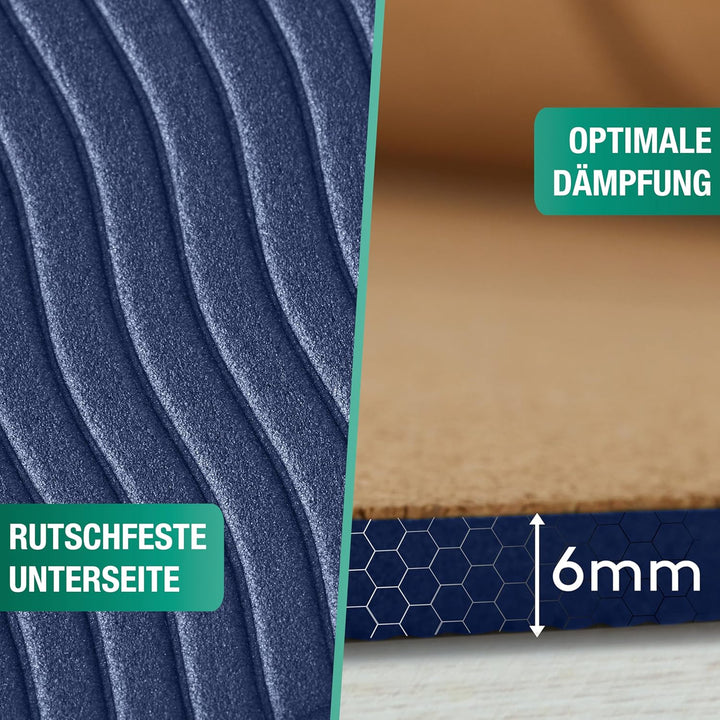 Sports Yogamatte Kork – Rutschfeste Yoga Matte mit Tragegurt & E-Book (PDF Datei) – Trainingsmatte 1