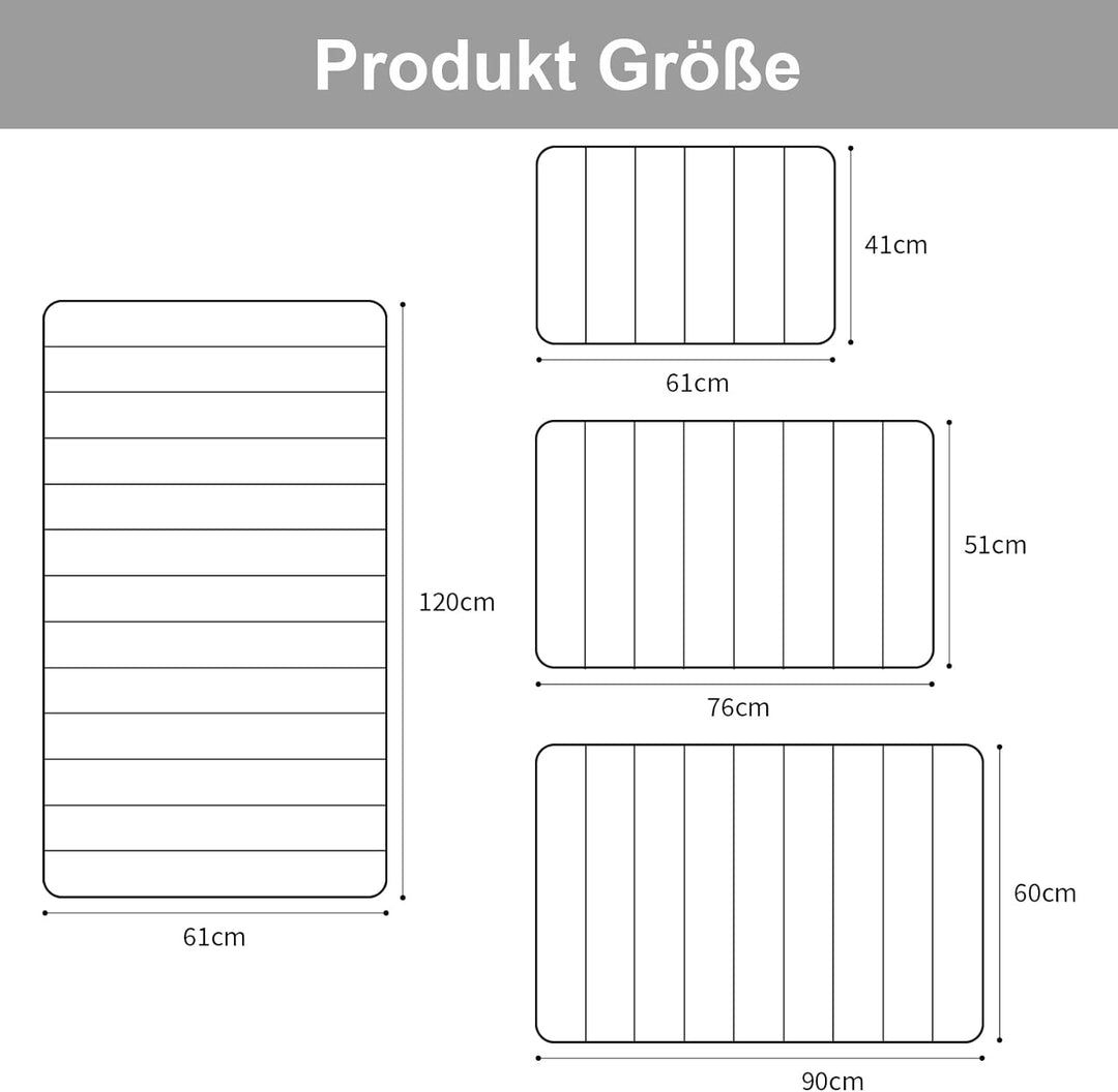 Homaxy Memory Foam Badezimmer Badeteppiche Saugfähige Rutschfester Badvorleger Waschbar Badematte -