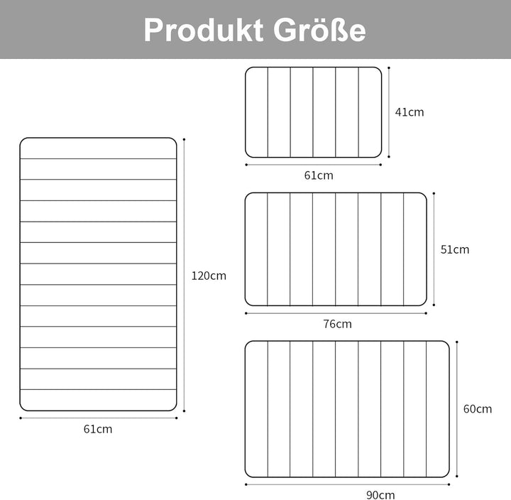 Homaxy Memory Foam Badezimmer Badeteppiche Saugfähige Rutschfester Badvorleger Waschbar Badematte -