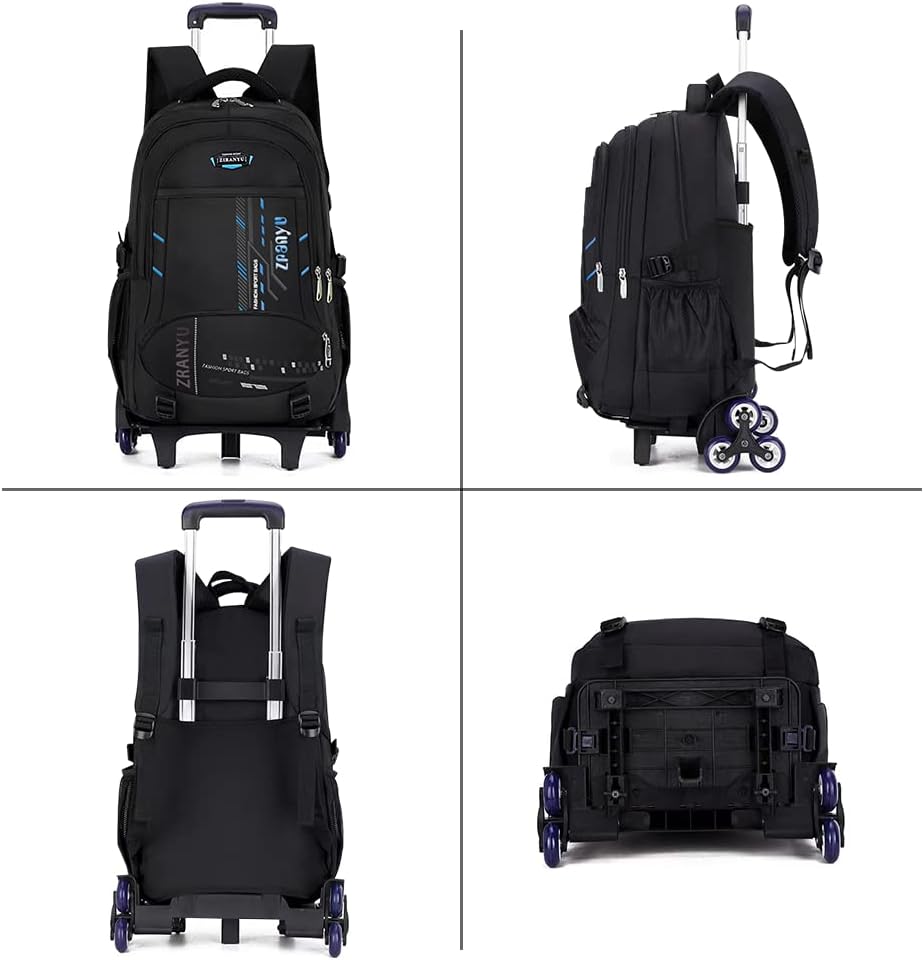 Schulranzen mit Rollen Jungen Grand Rucksack Trolley Kinder Schultasche mit Rollen Teens Trolley Sch