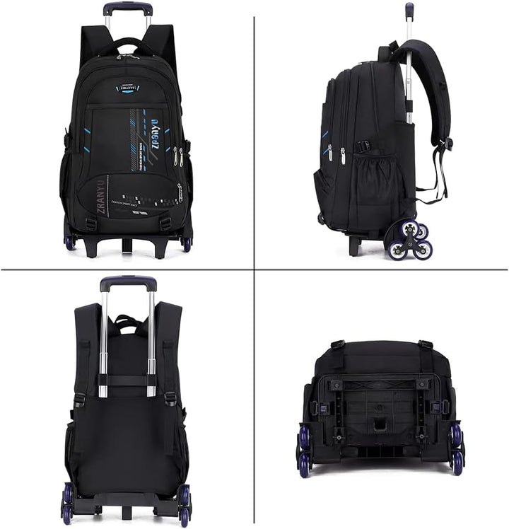 Schulranzen mit Rollen Jungen Grand Rucksack Trolley Kinder Schultasche mit Rollen Teens Trolley Sch