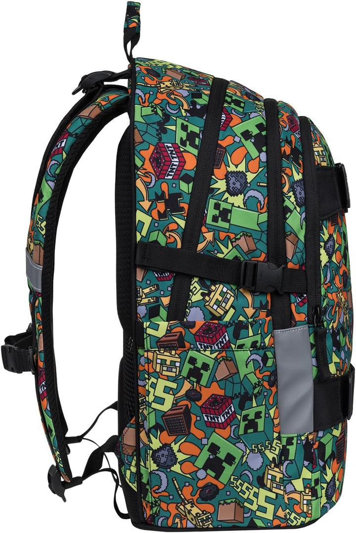 Baagl Schulrucksack Set Jungen Mädchen 3 Teilig, Schultasche ab 3. Klasse, Grundschule Ranzen mit Br