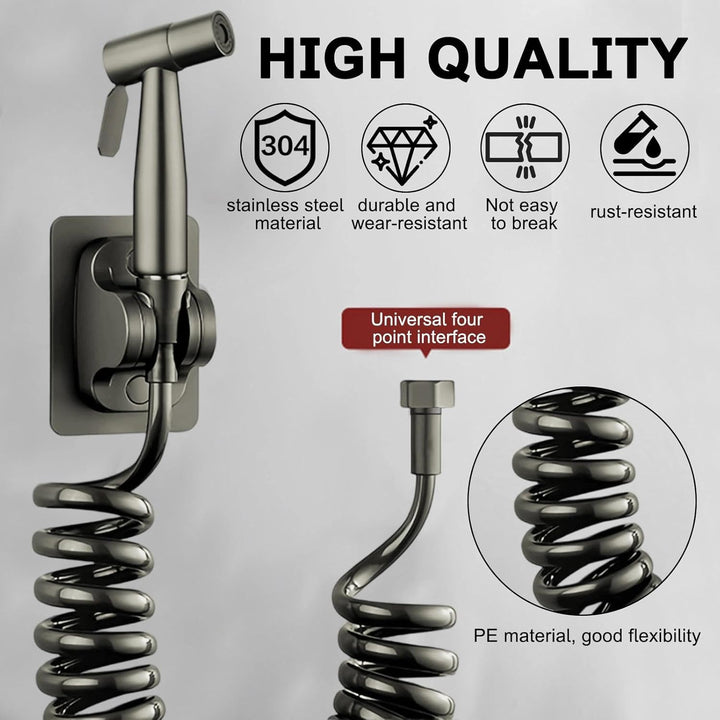DEANKEJI 5 Meter PE Handbrause für Bidet-Toilette-Set, Dunkelgrau Bidet-Sprüher für Toilette, Hand-B