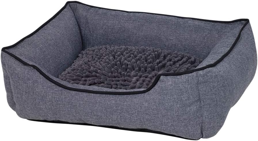 Nobby Komfortbett eckig Classic Moppy grau 60 x 50 x 18 cm Dunkelblau L 60 x B 50 x H 18 cm, Dunkelb