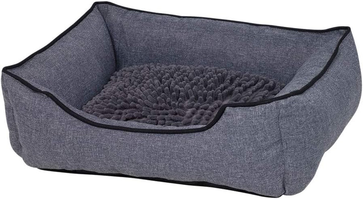 Nobby Komfortbett eckig Classic Moppy grau 60 x 50 x 18 cm Dunkelblau L 60 x B 50 x H 18 cm, Dunkelb