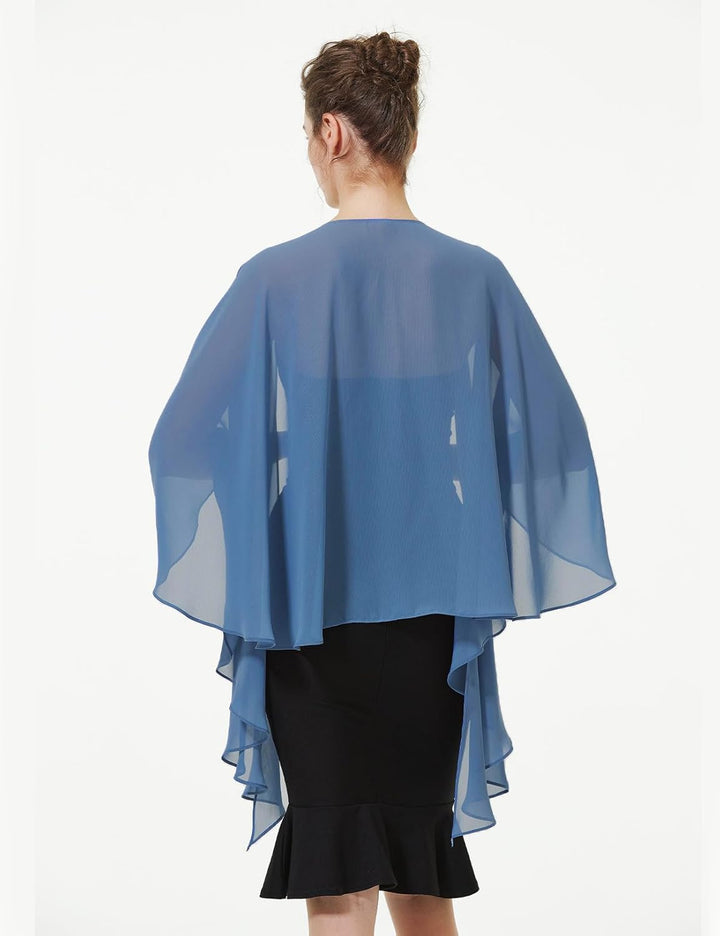 BEAUTELICATE Damen Chiffon Schal Stola Elegante Bolero Leichter Sommerjacke Braut Schal für Brautkle