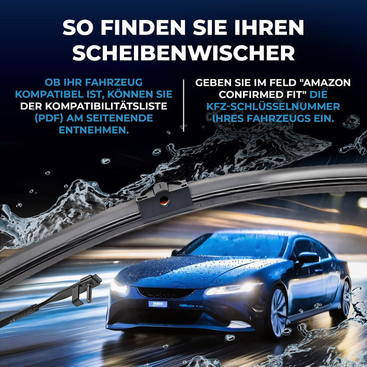 Valeo Silencio VF859 Wischerblatt 577859 Vorderansicht: 650mm / 650mm Menge Set 2 Einheiten (für Fah