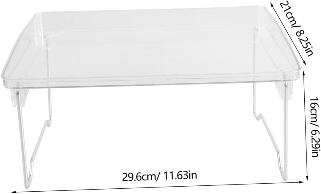 UPKOCH Durchsichtiger Schossschreibtisch Klappbares Acryl-Betttablett Arbeitsplatten-Aufbewahrungsre