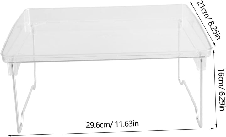 UPKOCH Durchsichtiger Schossschreibtisch Klappbares Acryl-Betttablett Arbeitsplatten-Aufbewahrungsre