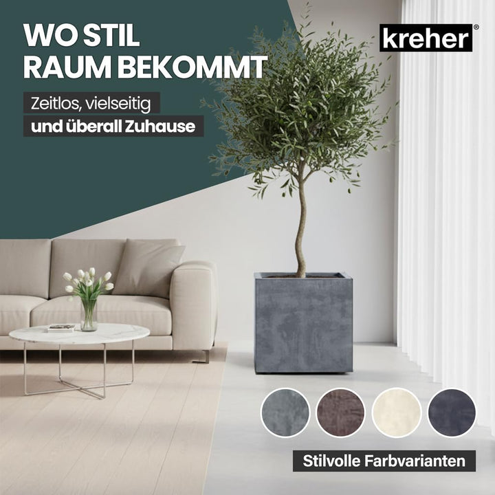 Kreher XL Pflanzkasten Millennium in verschiedenen Formaten und Farben. Tolle Naturstein Optik in Br