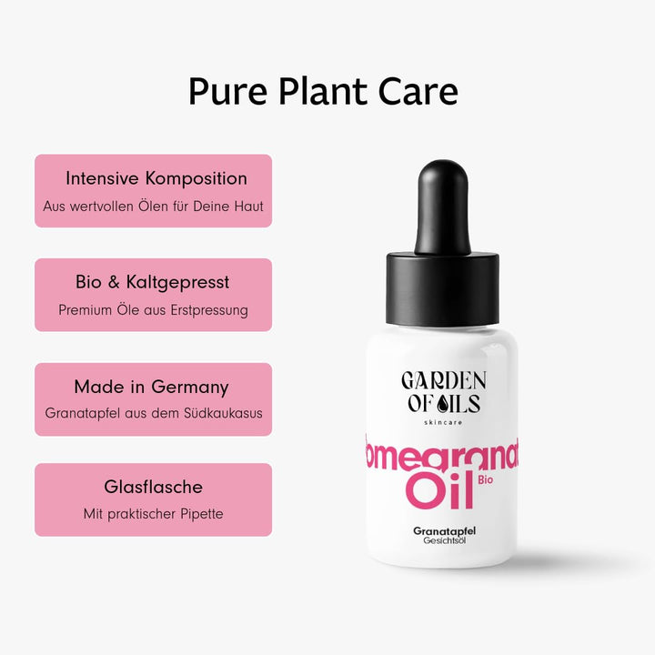 Granatapfel Gesichtsöl BIO (2x30ml Geschenkset) - Garden of Oils® - Vitalisierend &amp; straffend - Gran