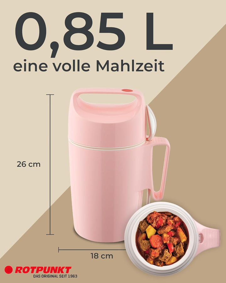 ROTPUNKT Thermobehälter für Essen 850 ml inkl. Löffel – Thermo Lunchbox Heiss & Kalt I Made in Germa