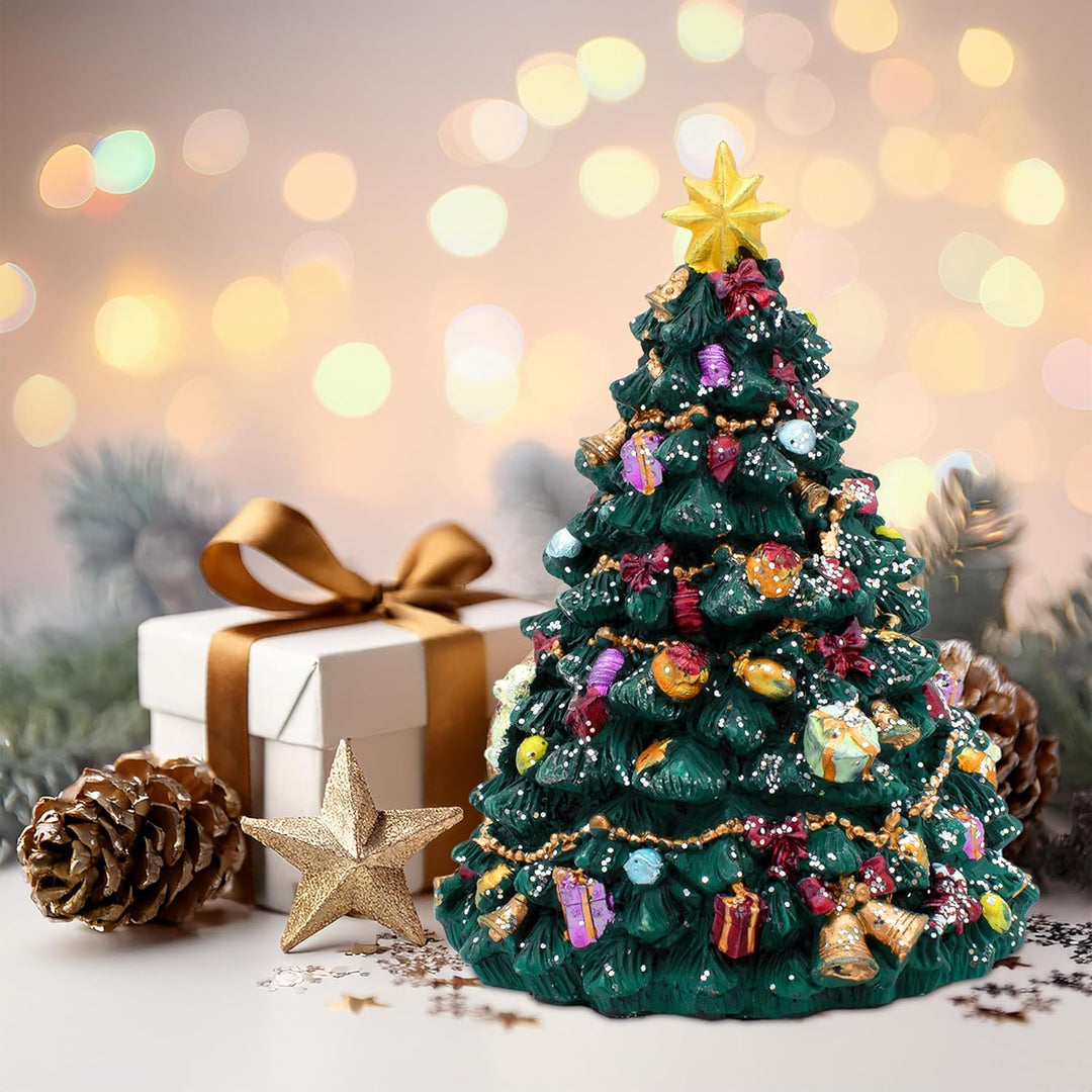 Spetebo Retro Spieluhr Oh Tannenbaum drehend - 16 cm - Deko Weihnachtsbaum zum Aufziehen mit Musik -