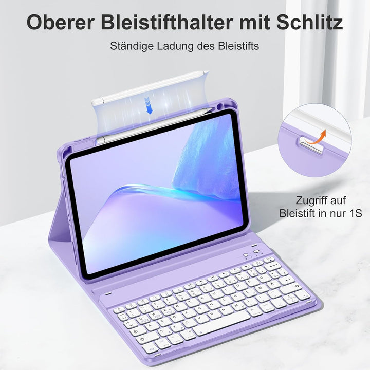Hülle mit Tastatur für iPad Air 11 Zoll M3 2025 M2 2024/Air 5 Generation 2022 4 Gen 2020 10,9 Zoll,