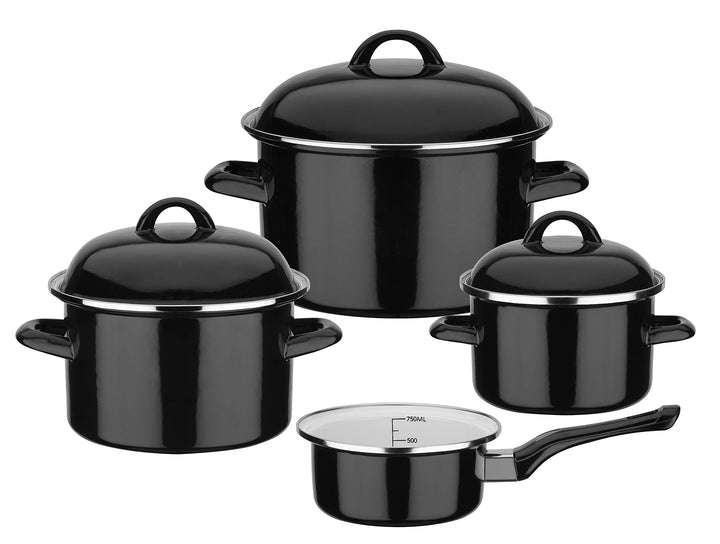 GSW Kochtopf-Set Black & White 7-teilig, 255134, Gross