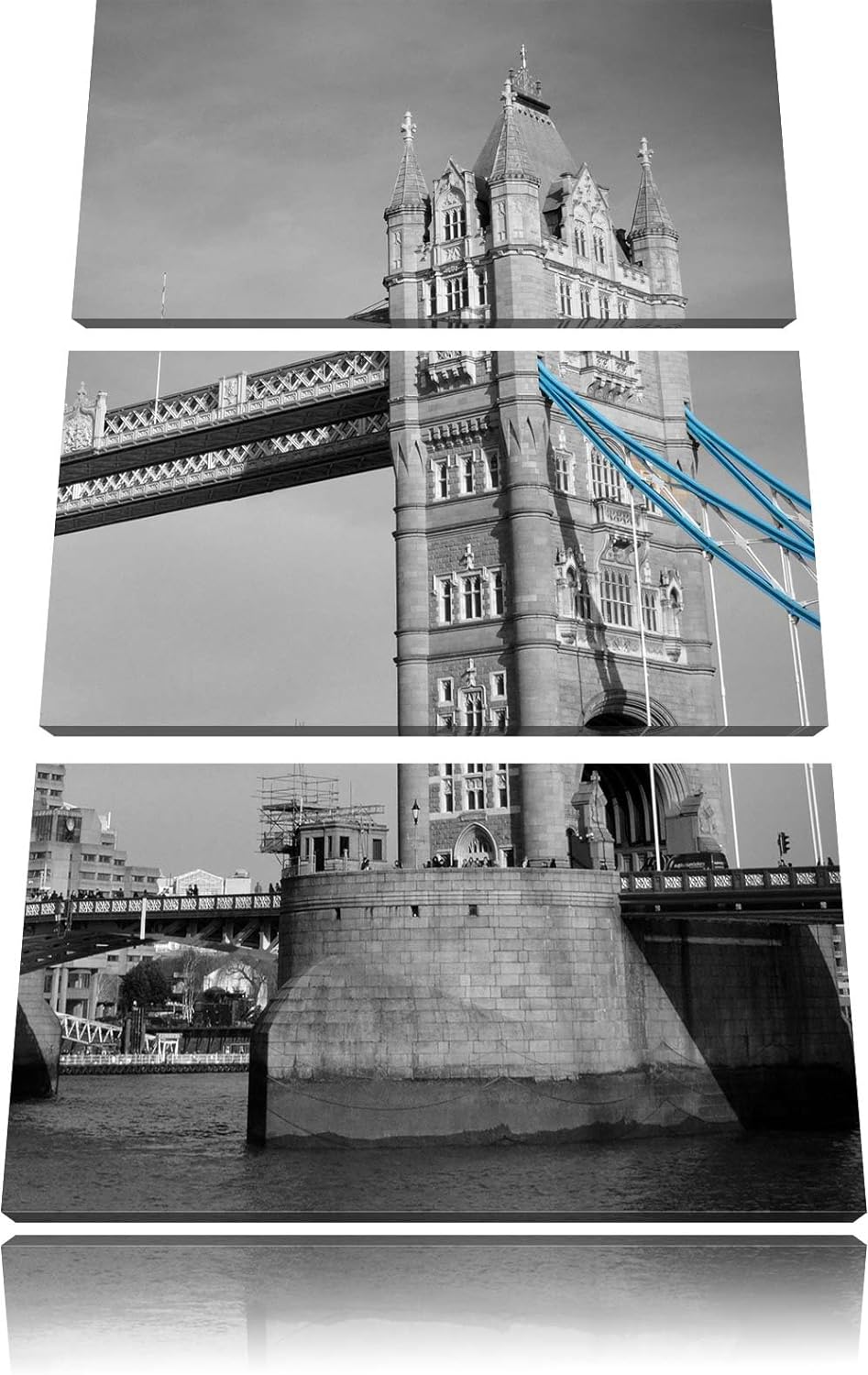 Pixxprint Tower Bridge in London als Leinwandbild - Grösse: 3-Teilig (120x80cm) - Wandbild - Kunstdr