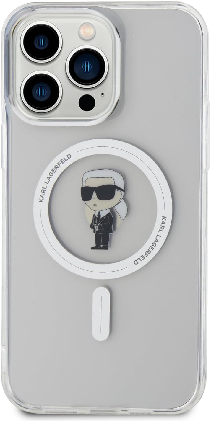 CG MOBILE Karl Lagerfeld Magfit IKonik Hülle für iPhone 15 Pro (Transparent)