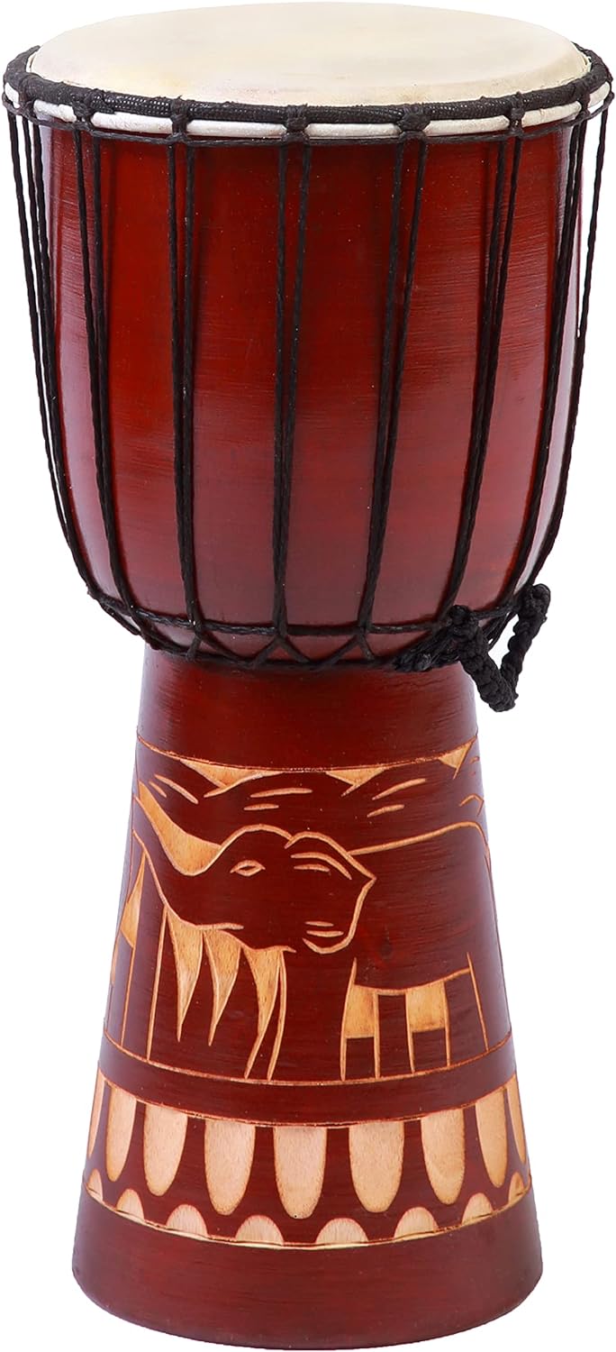 40cm Grosse Djembe Trommel Bongo Drum Elefant Braun Fair Trade Top Klang