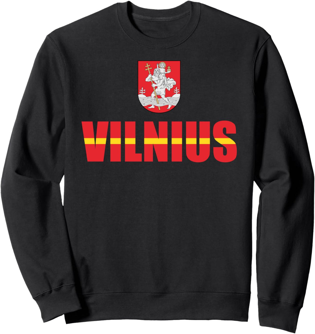 Flag Of Vilnius Lithuania Souvenir Graphic Vilniaus Herbas Sweatshirt