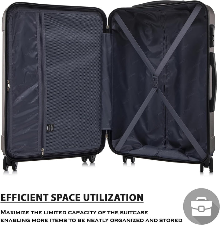 Trolley Koffer Suitcase, Reisekoffer, Rollkoffer Handgepäck, Hartschalenreisekoffer mit 4 Rollen 360