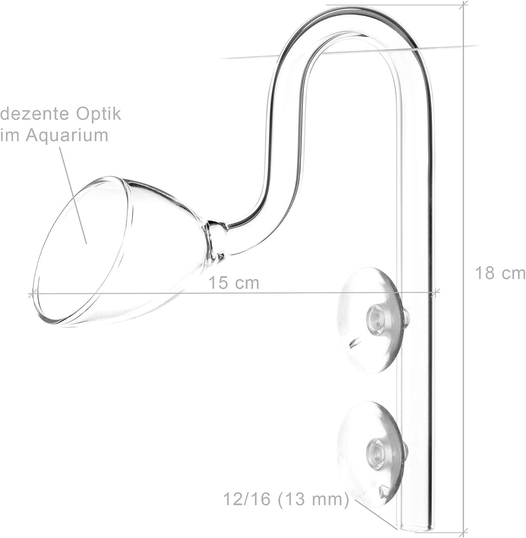 USCAPE Lily Pipe Outflow Glas Aquarien Auslauf Filterzubehör (13mm für 12/16mm Schlauch) 13mm (12/16